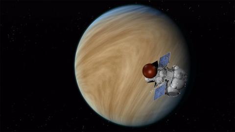 Орбитальный аппарат "Венера-Д" на орбите вокруг Венеры (с) NASA/JPL-Caltech