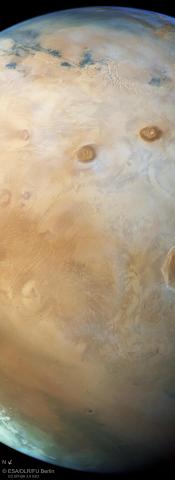 Снимок Марса получен стереокамерой высокого разрешения (HRSC) КА «Марс-Экспресс» 12 октября 2017 года (с) ESA/DLR/FU Berlin, <a href="http://www.esa.int/spaceinimages/ESA_Multimedia/Copyright_Notice_Images"target="_blank">CC BY-SA 3.0 IGO</a>